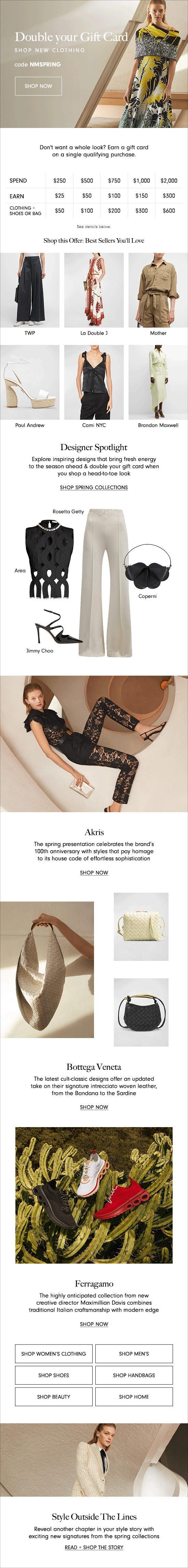 Double Tiered Gift Card Email